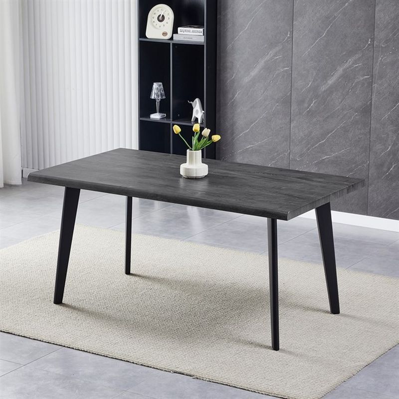 Stôl jedálenský 160x90, MDF doska dekor sivý dub, nohy čierne