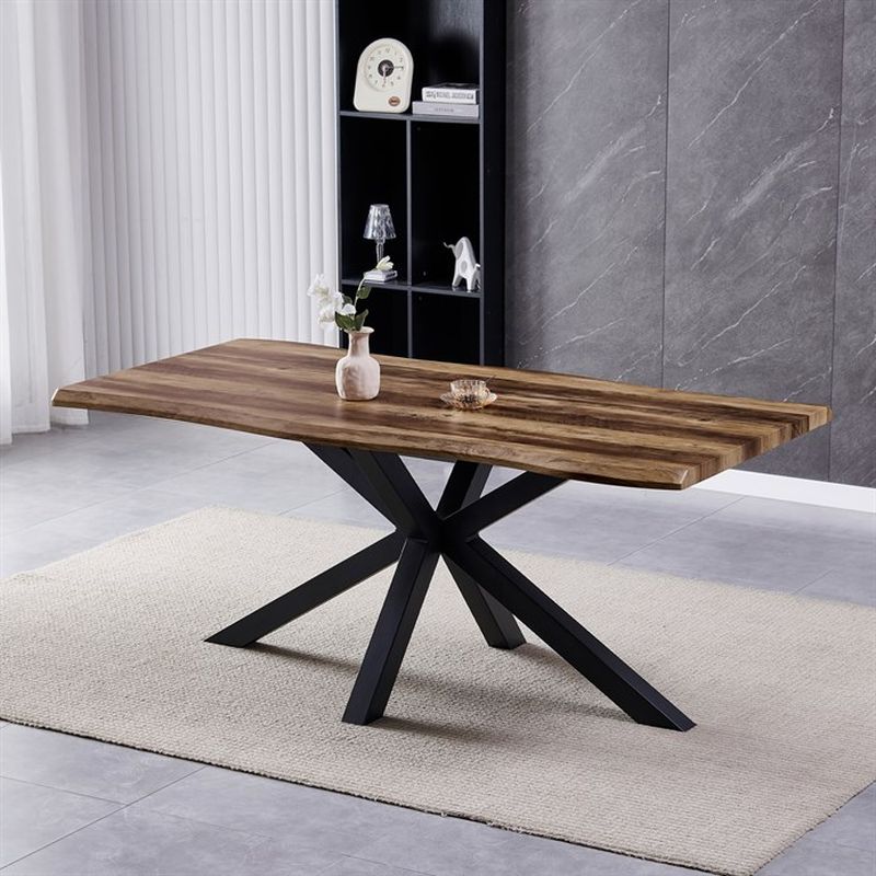 Stôl jedálenský 180x90, MDF doska dekor staré drevo, noha v tvare hviezdy