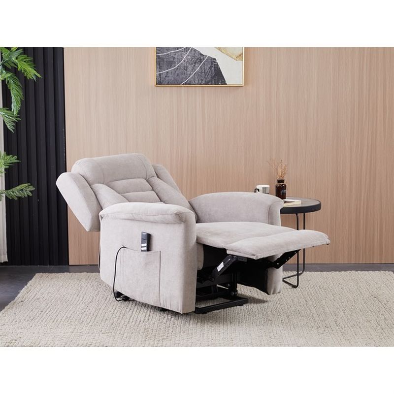 TV kreslo s elektrickým polohovaním, 2 motory, poťah lanýžová látka