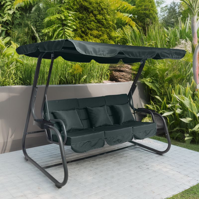 Moderná záhradná hojdačka, tmavosivá