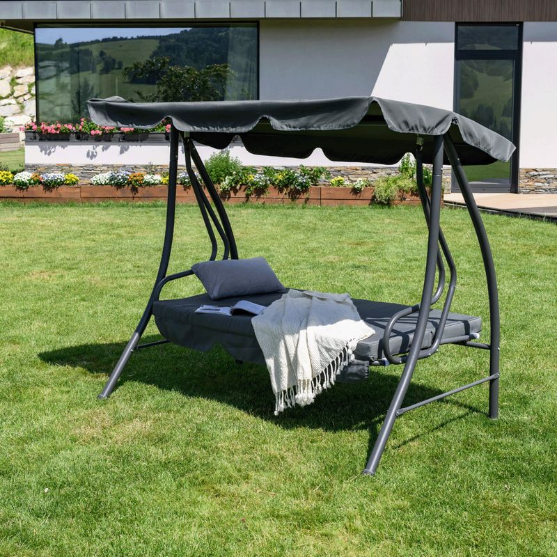 Štýlová záhradná hojdačka, sivá