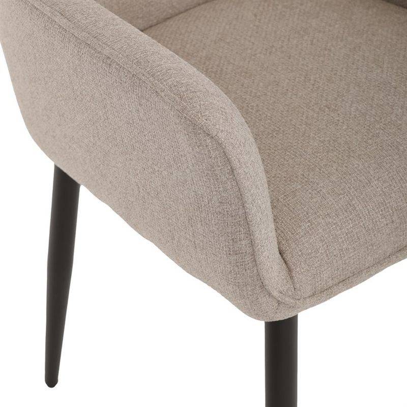 Stolička jedálenská, krémová látka, čierny matný lak