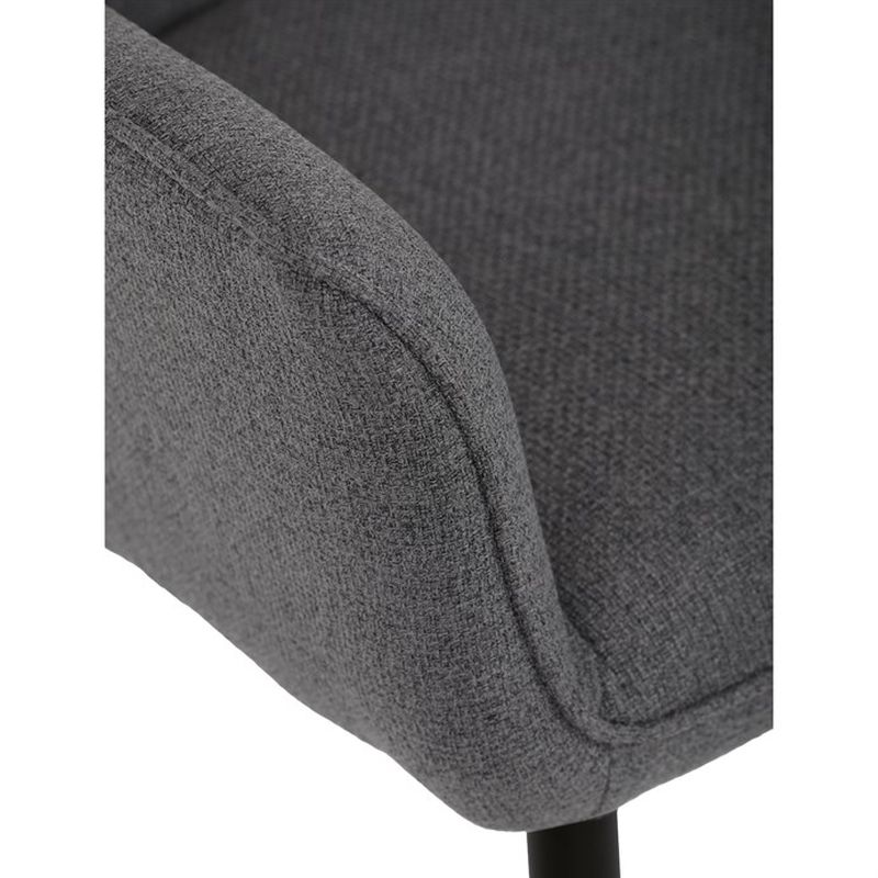 Stolička jedálenská, sivá látka, čierny matný lak