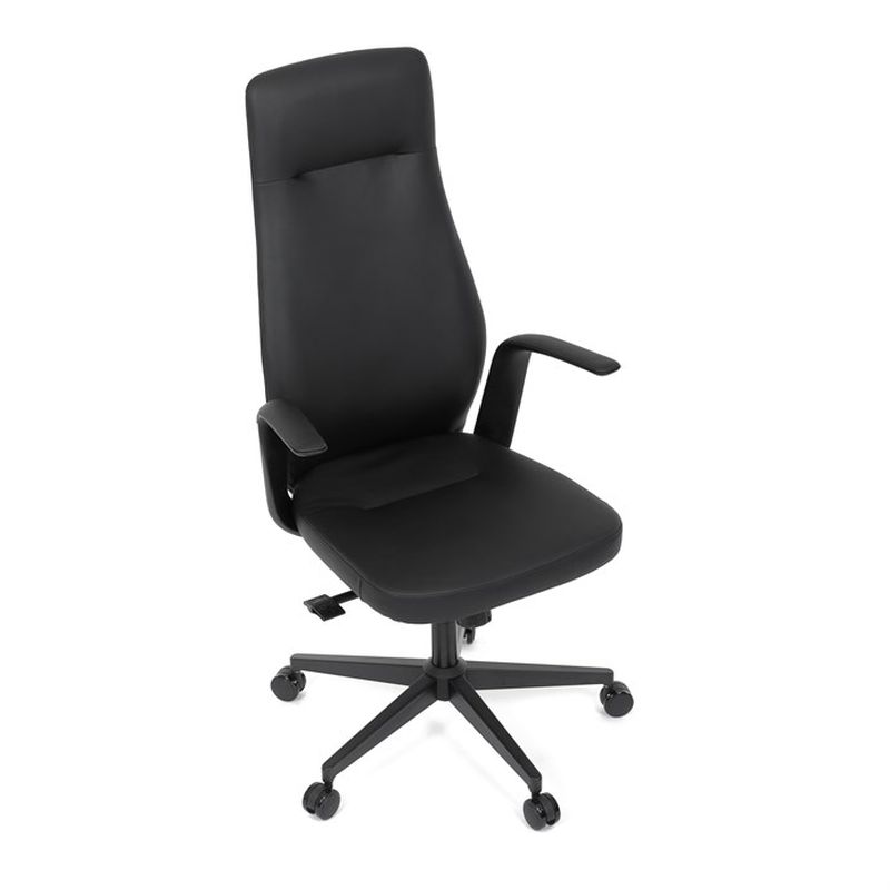 Elegantné čierne kreslo z kvalitnej ekokože