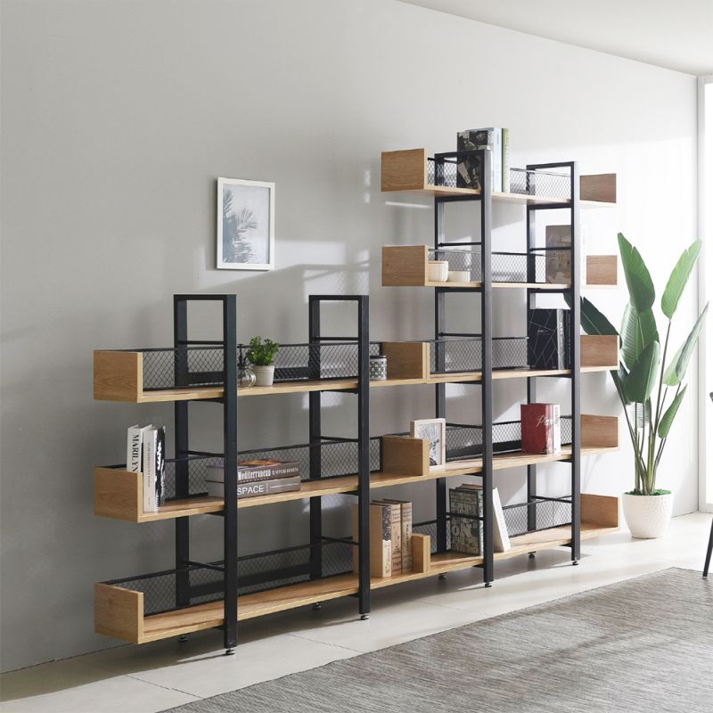 5-policový regál, dub-čierna