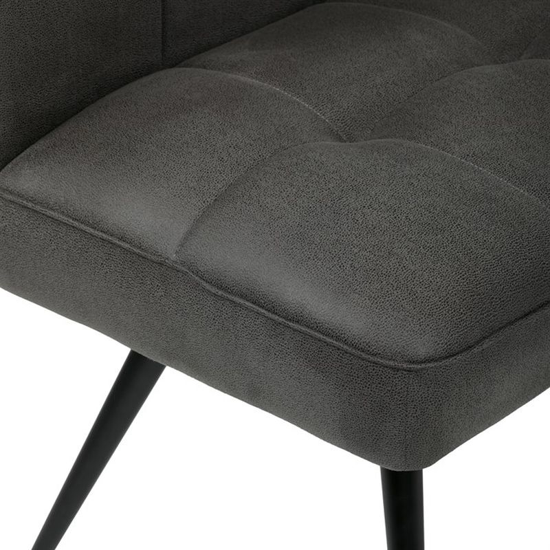 Lavica rohová, sivá látka v dekore brúsenej kože, čierny kov