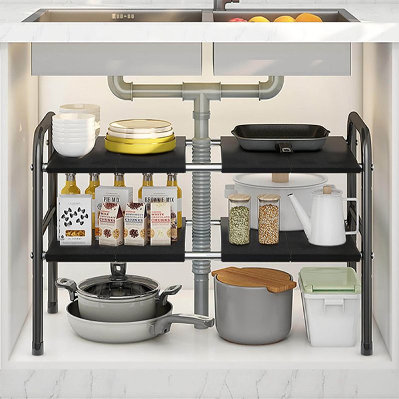 Nastaviteľný regál z ocele v čiernom prevedení