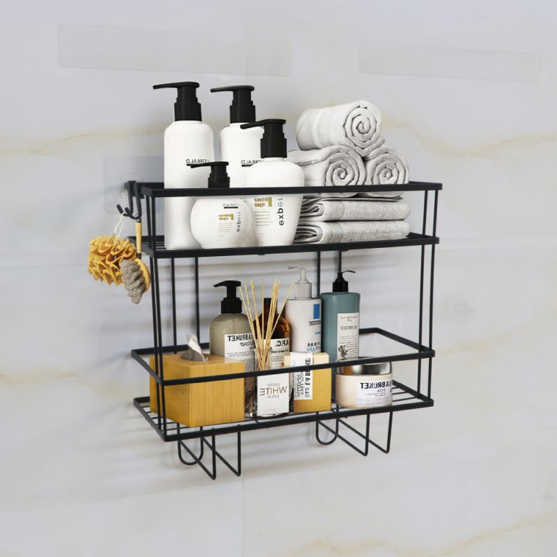 Organizér do kúpelne, čierny kov