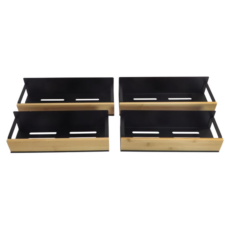 Praktické magnetické poličky, 4 ks, hnedá-čierna