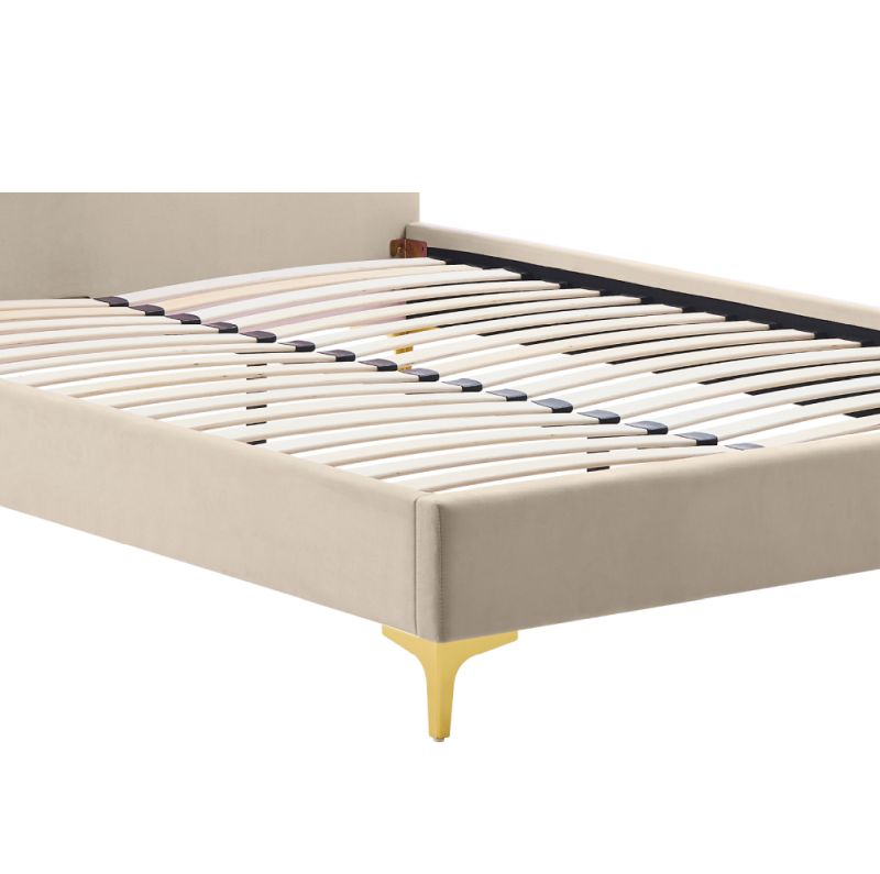 Štýlová posteľ 160x200, béžová Velvet látka