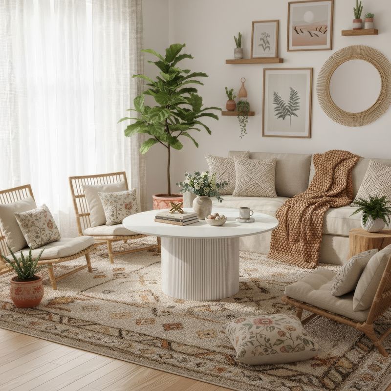 Originálny okrúhly konferenčný stolík, biely mramor-MDF, priemer 80