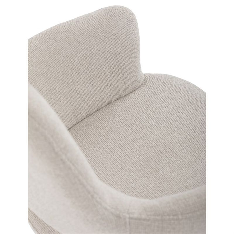 Elegantná jedálenská stolička v krémovej farbe, čierny kov