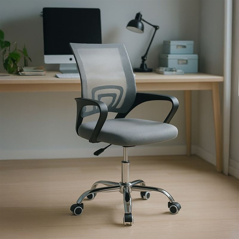 Kancelárska stolička, poťah sivá látka a sieťovina MESH