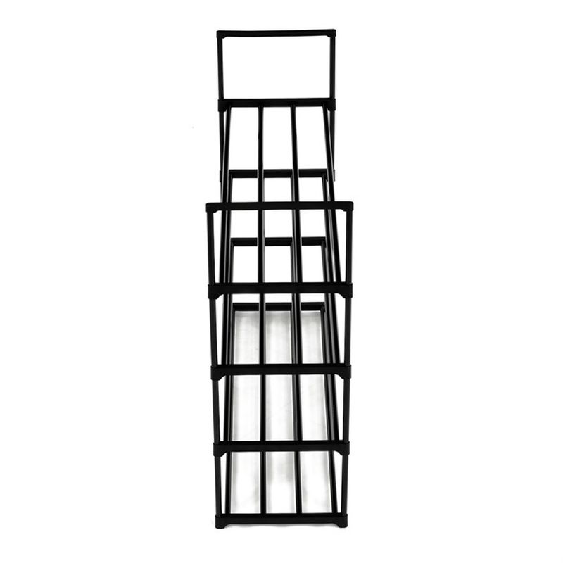 Botník, 4 police, čierny kov