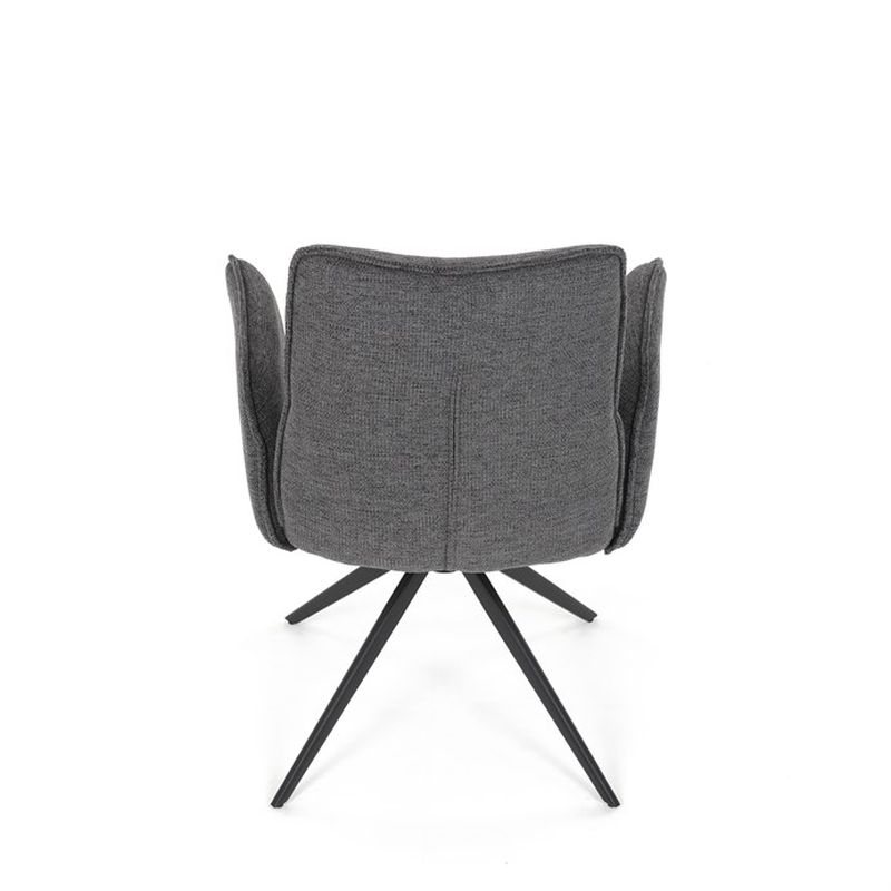 Elegantná jedálenská stolička sivá látka, 360 ° vratný mechanizmus