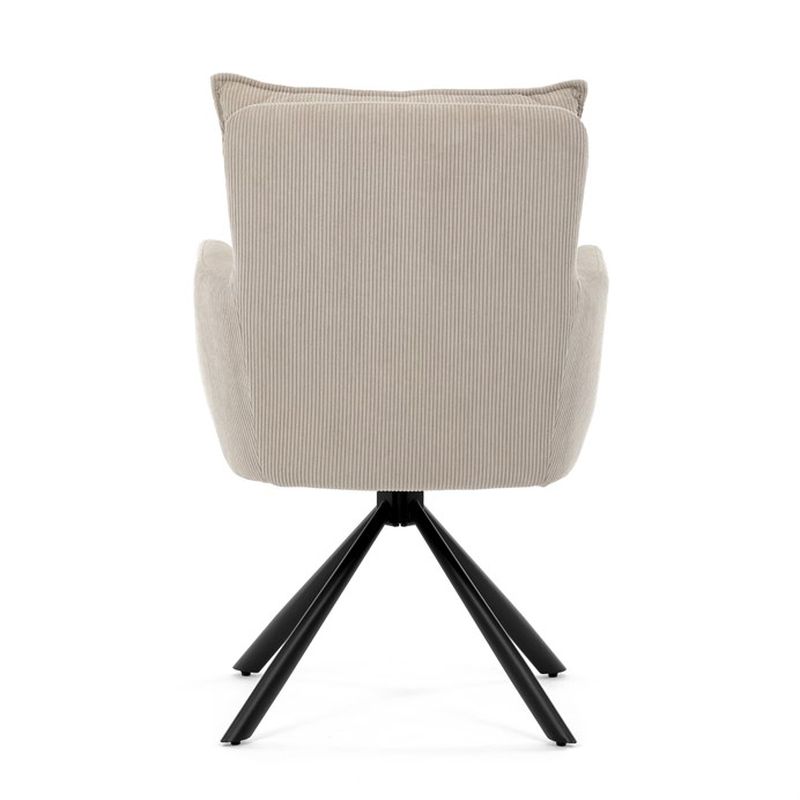 Komfortná jedálenská stolička s taštičkovými pružinami, béžová menčestrová látka