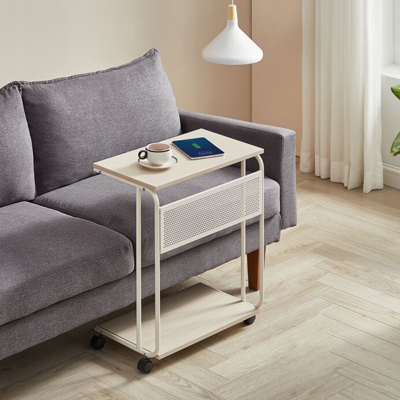 Odkladací stolík na kolieskach DUB BIELENÝ-BIELA