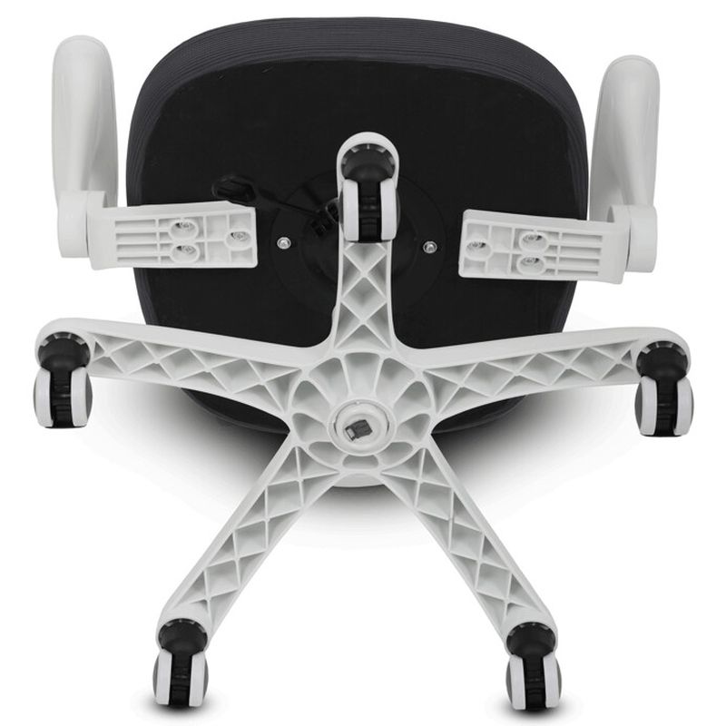 Detská stolička, výškovo nastaviteľná, sivá sieťovina, biely plast