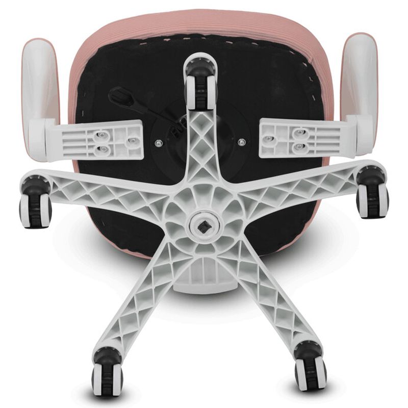 Detská stolička, výškovo nastaviteľná, ružová sieťovina, biely plast