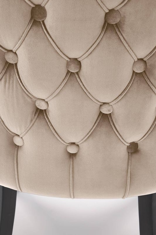 Jedálenská stolička, čierne drevené nohy-béžová látka