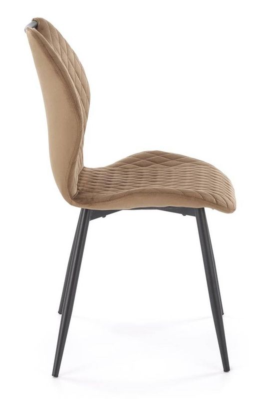 Jedálenská stolička 569, čierny kov - béžová látka