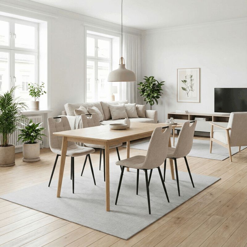 Stolička jedálenská, madlo, ľahko čistiteľná béžová látka