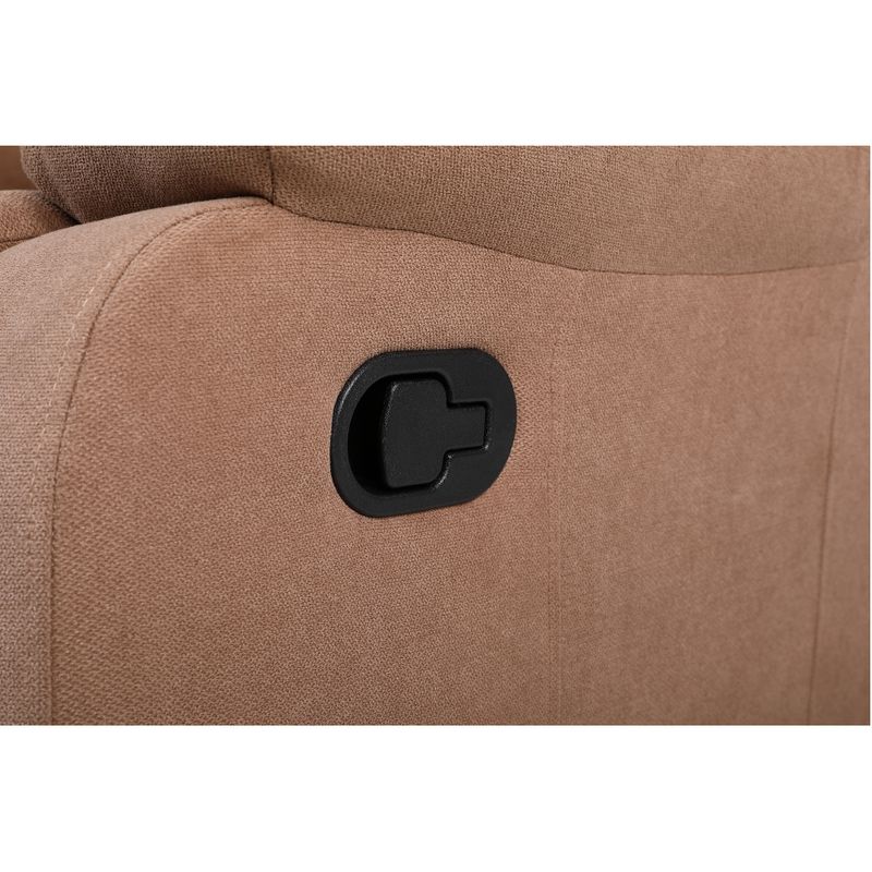 Luxusné relaxačné polohovacie kreslo s výklopnou podnožou, hnedá látka