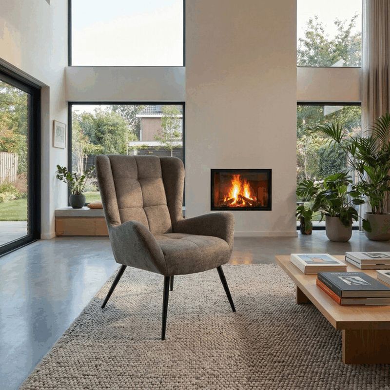 Kreslo ušiak v sivom prevedení