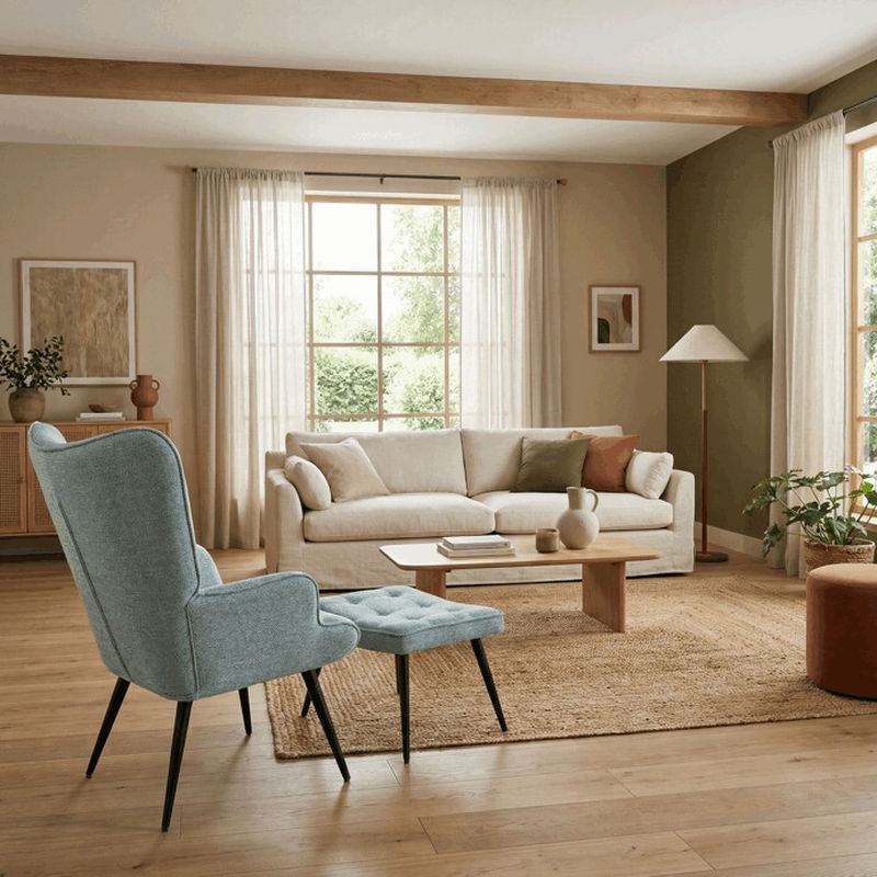 Relaxačné kreslo s podnožkou, modrá zamatová látka