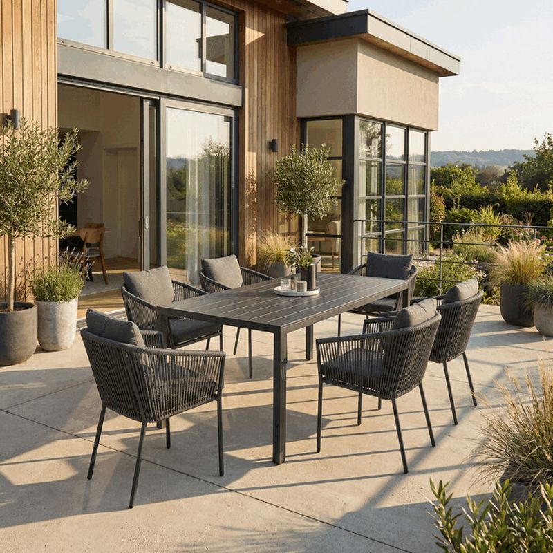 Záhradná stolička hliníková s látkovým poťahom, sivá