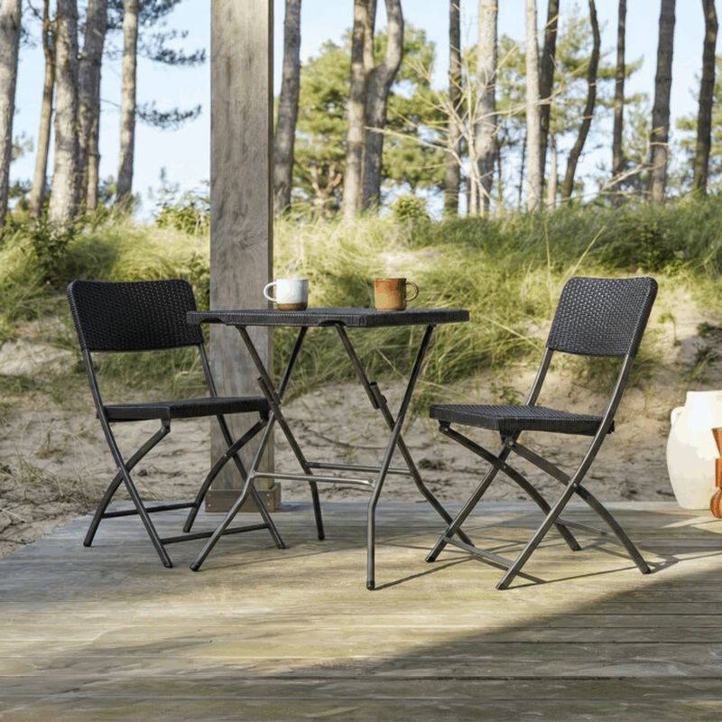 Záhradný set 1+2, plastový, sivý