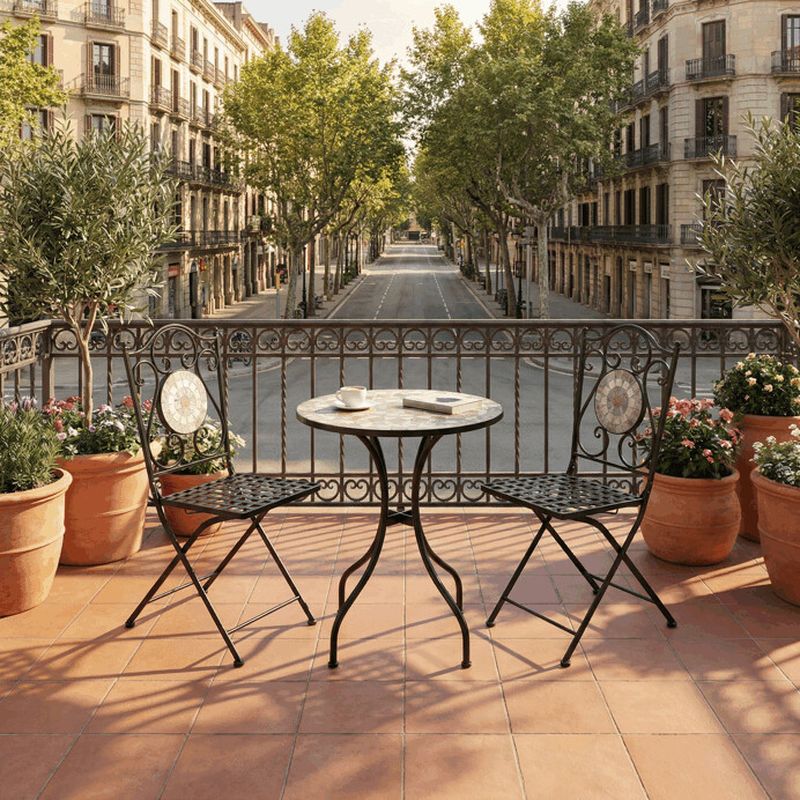 Záhradný set 1+2, s keramickou mozaikou, viacfarebný