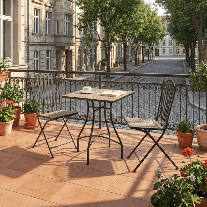 Záhradný set 1+2, mozaika z keramiky, čierny