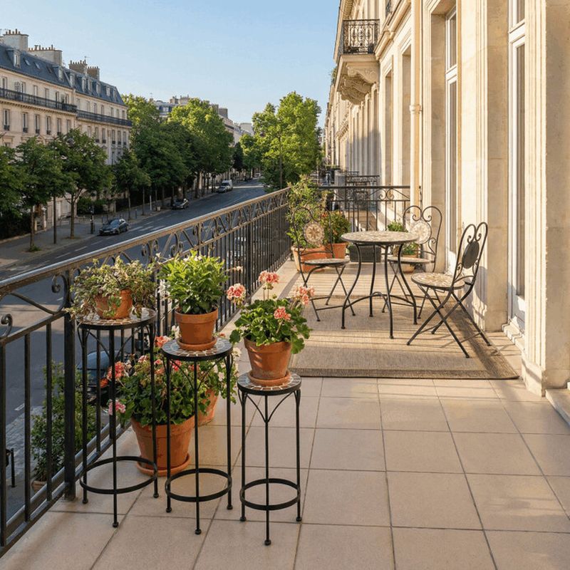 Set 3 stojanov na kvety, s keramickou mozaikou, béžový