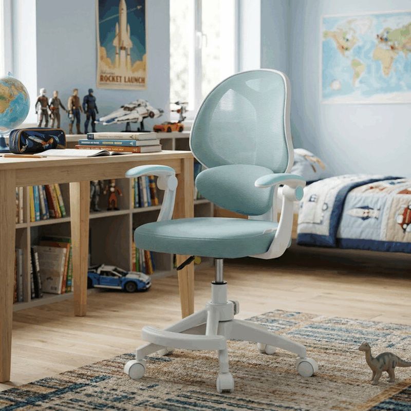 Detská kancelárska stolička, modrá sieťovina