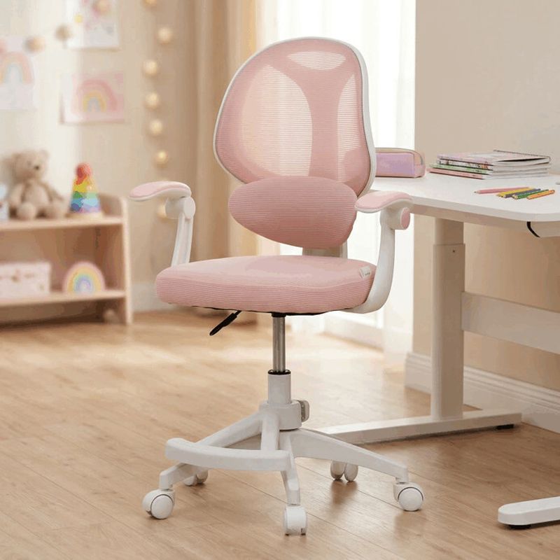 Detská kancelárska stolička, ružová sieťovina