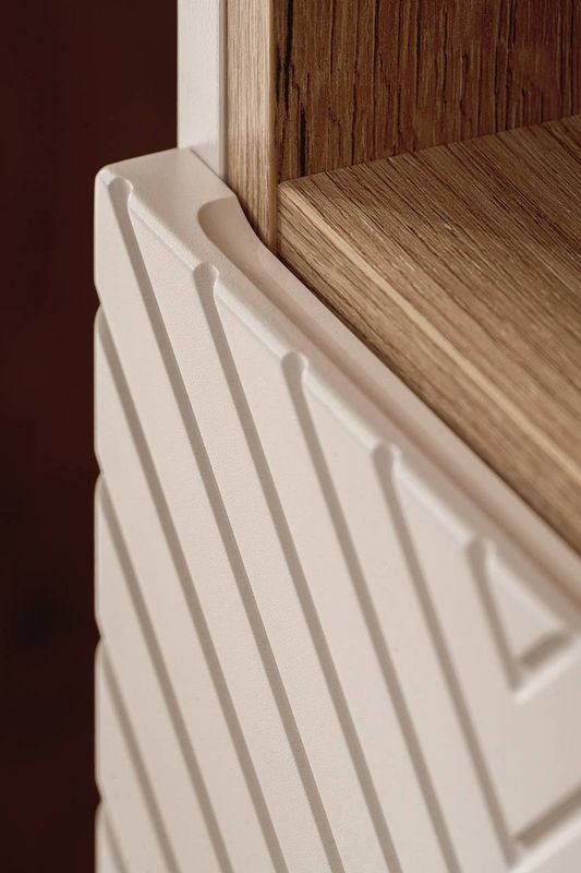 Vysoká kúpeľňová skrinka 80-03-2D, kašmír mat, 2x dvierka