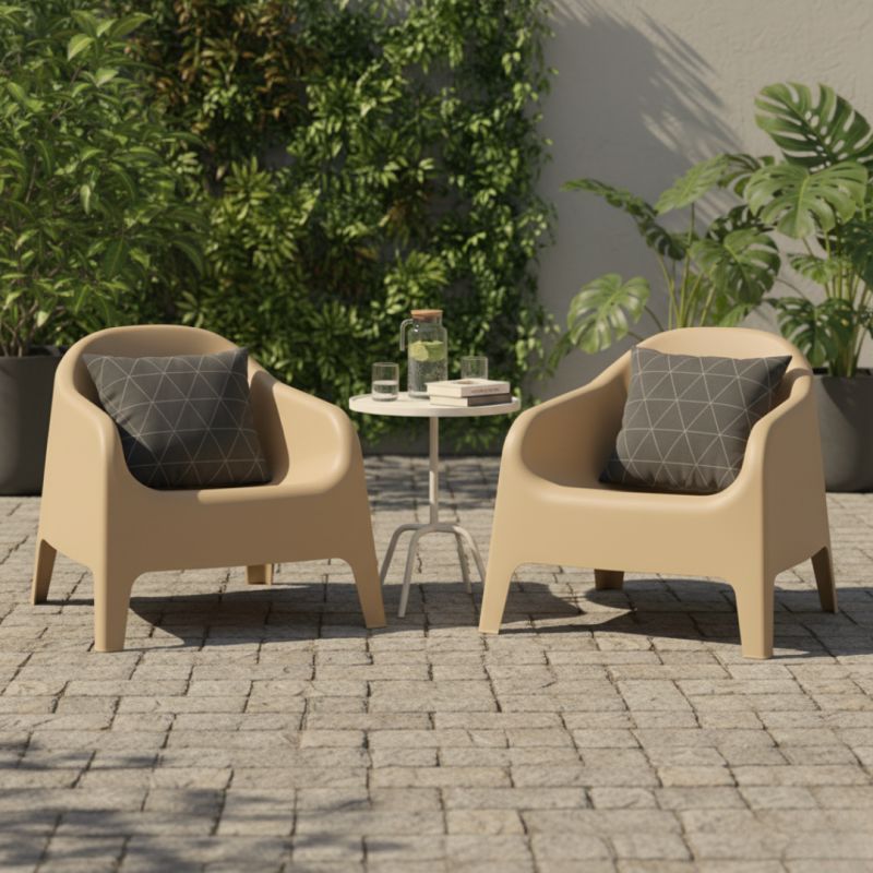 Záhradné stohovateľné kreslo, hnedý plast