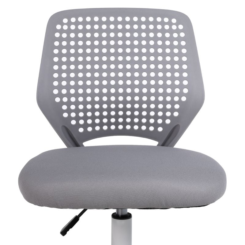 Štýlová otočná stolička sivá sieťovina, biely plast