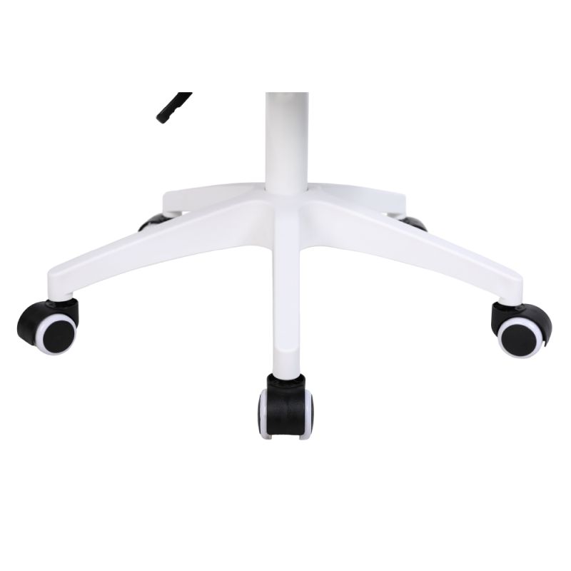 Štýlová otočná stolička ružová sieťovina, biely plast