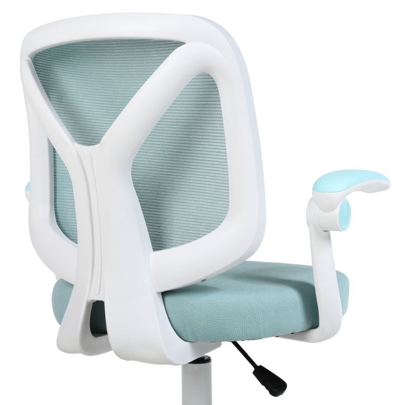 Praktické kancelárske kreslo, modrá látka, biely plast