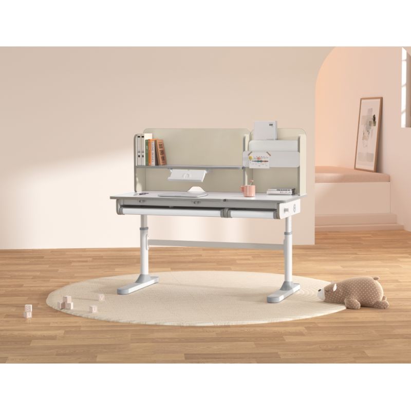 Rastúci písací stôl 120x60cm, natural-biely