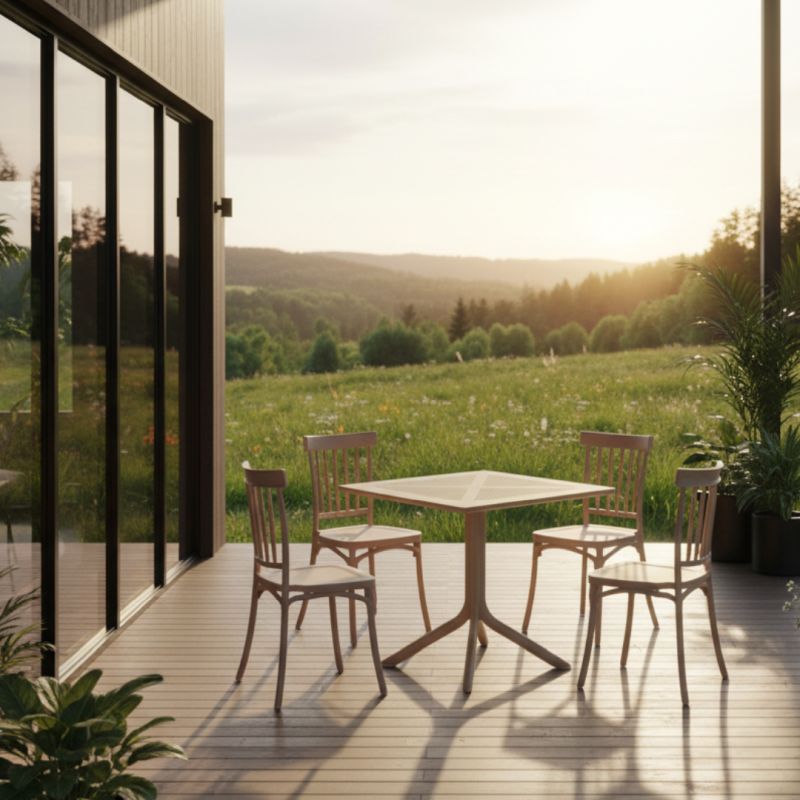 Záhradný stôl z plastu v sivohnedom Taupe farebnom prevedení