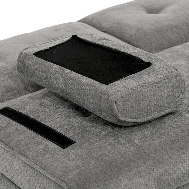 Štýlová trojmiestna rozkladacia pohovka, sivá, látka