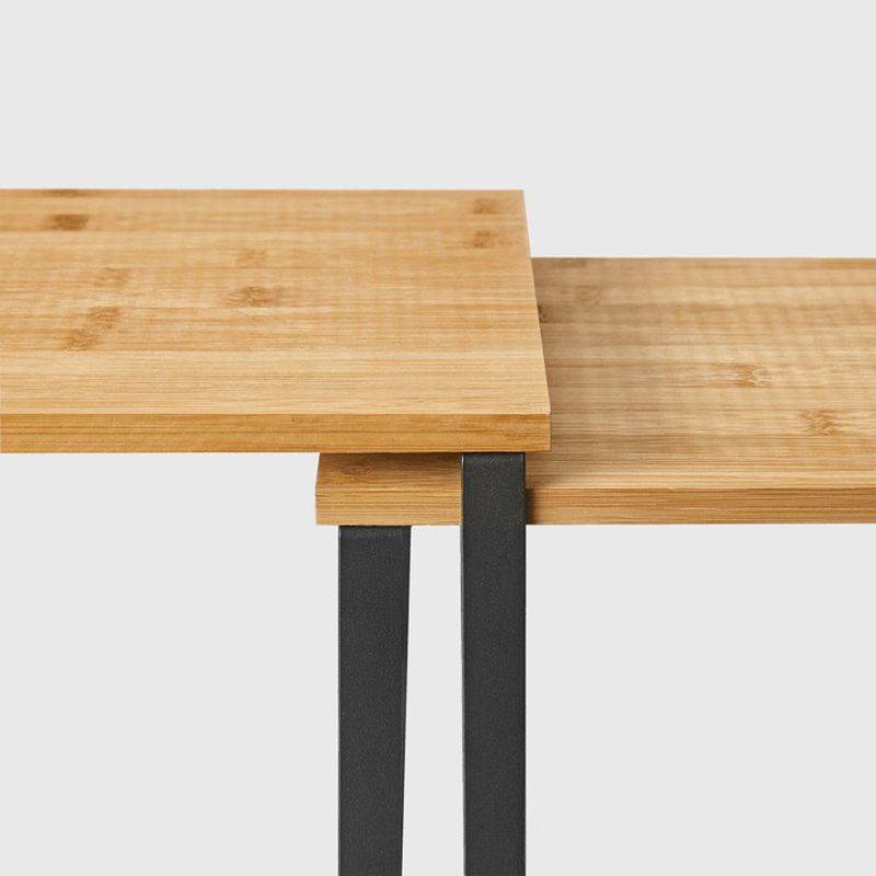 Set poličiek, bambus, čierny kov