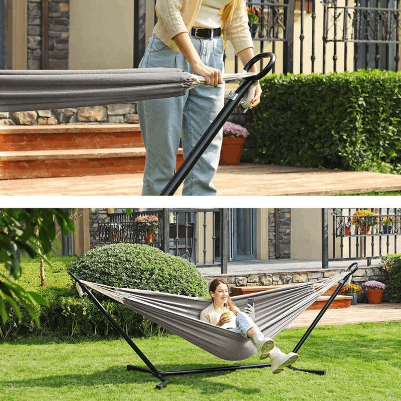 Hojdacia sieť, sivá, so stojanom