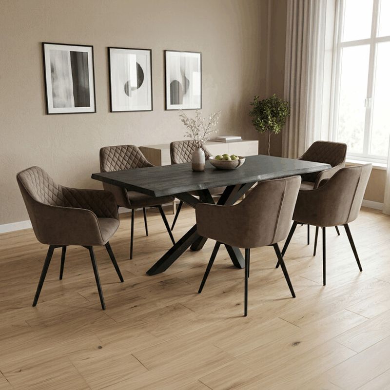 Exkluzívna otočná stolička, hnedá zamatová látka