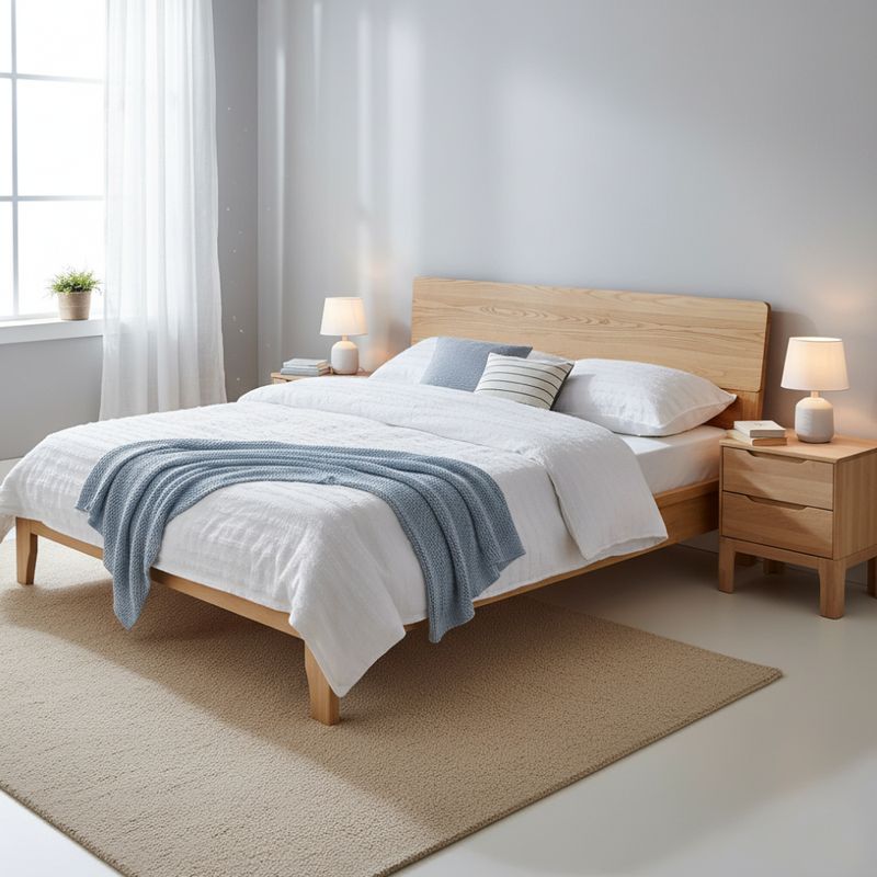 Manželská posteľ 180 z masívu, v prírodnom prevedení s roštom