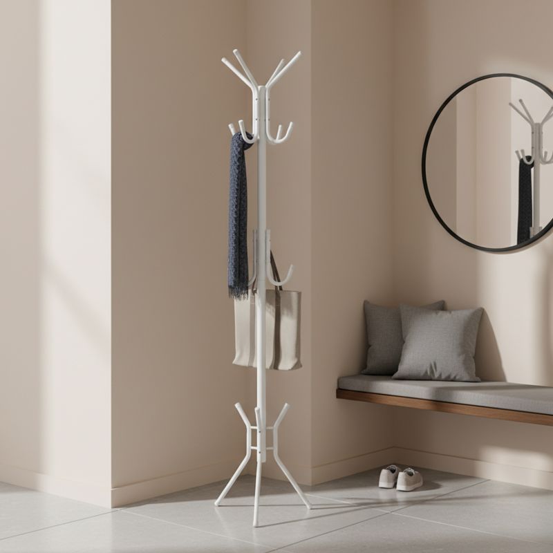 Stojanový vešiak 176 cm, biely kov