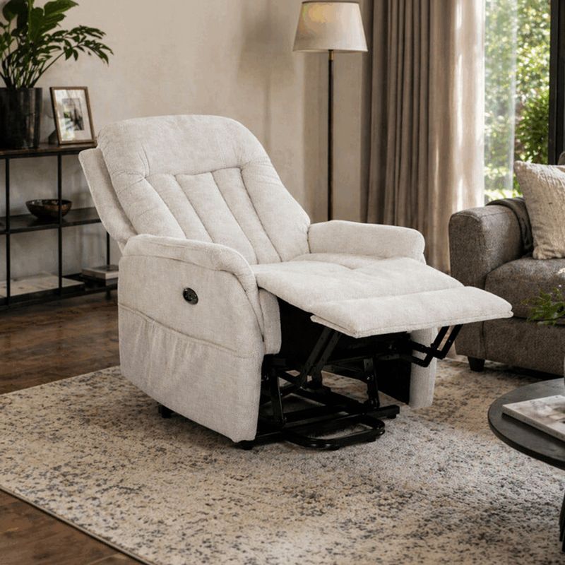 Výklopné, elektrické, polohovacie kreslo, béžová látka